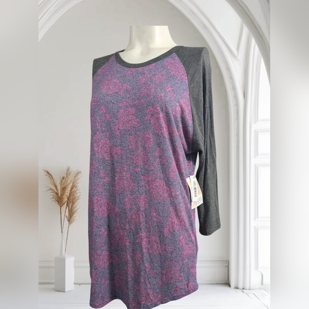 NWT LulaRoe ¾ Sleeves Tunic Top Randy Large Floral
